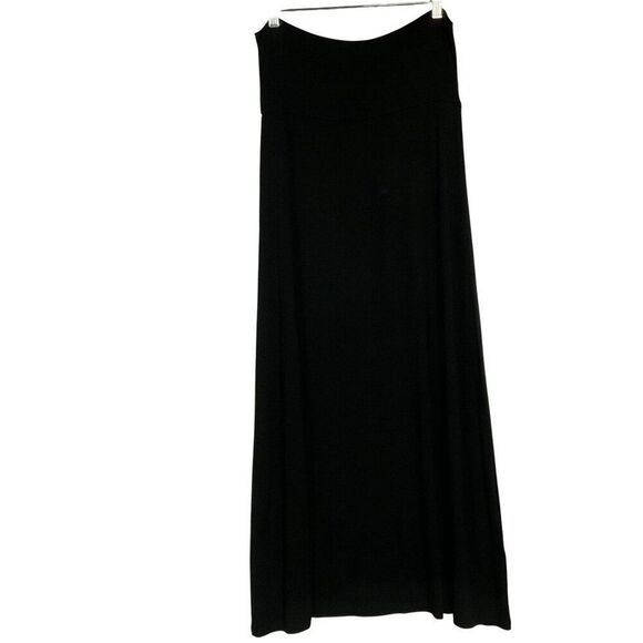 Popana Black Maxi Skirt, size large, 95% rayon, 5% spandex, 5.5" drop waist - Picture 3 of 10